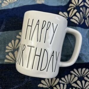 Happy Birthday Mug Coffee Cup Rae Dunn Artisan Collection By Magenta White Black